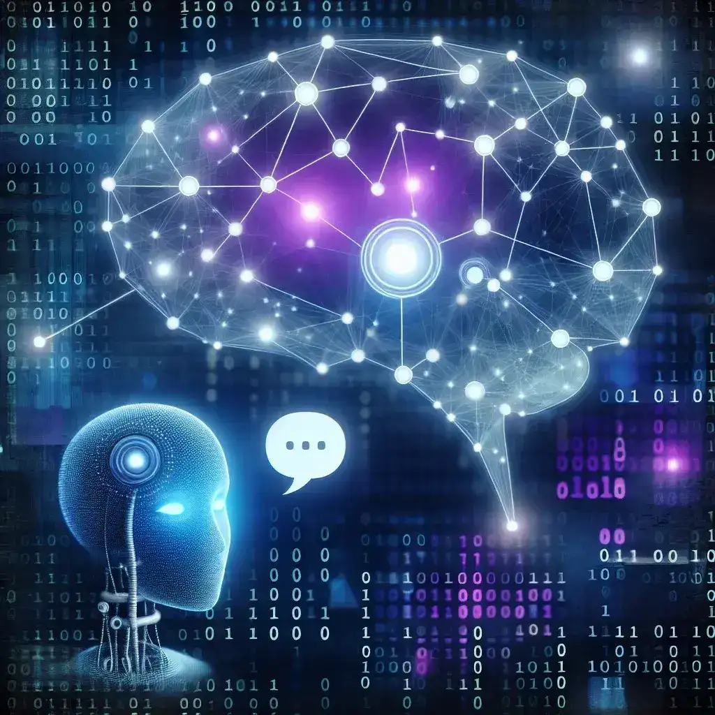 Alt text: "Yapay zeka tabanlı sohbet botlarının çalışma prensiplerini gösteren bir infografik, teknoloji ve iletişim alanındaki yenilikleri vurguluyor."